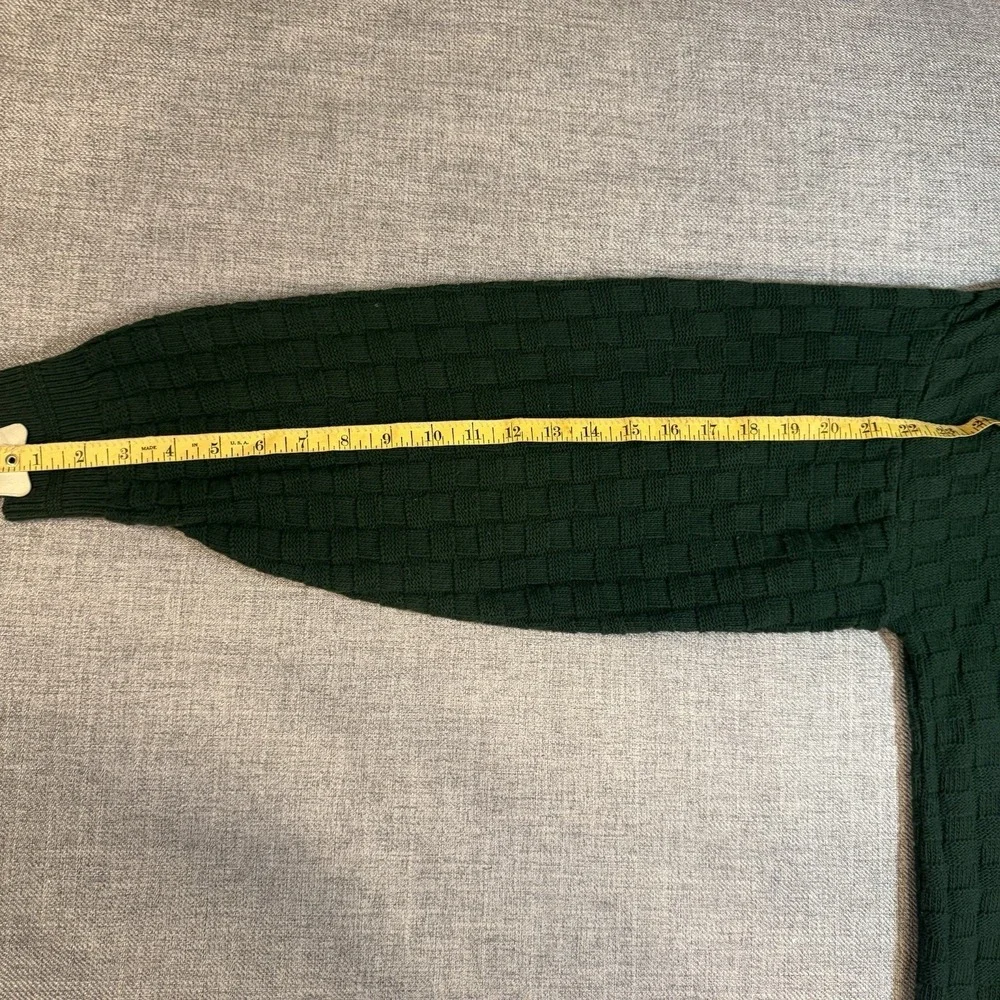 Saddlebred Green Textured Knit Sweater Men's 2XL Crewneck 100% Cotton Pullover